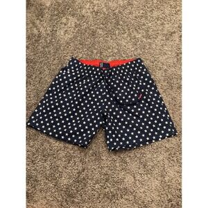 Broken Threads Mens Navy Blue White Star Print Swim Trunks Patriotic Shorts